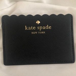 Kate spade Black and white scalloped card holder